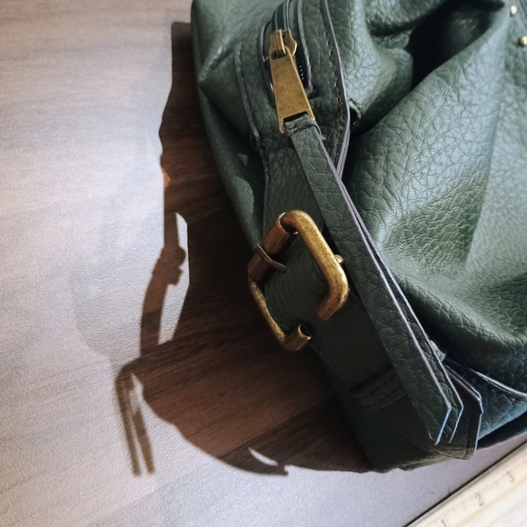 a.n.a Teal Leather Shoulder Bag with Gold Accents - Picture 4 of 10